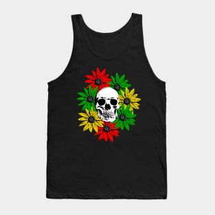 Flowers around a skull Tank Top